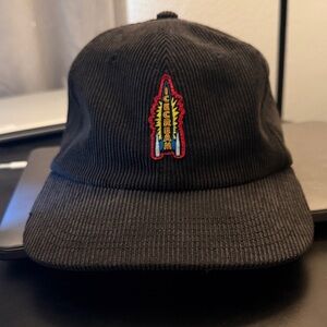 Black Corduroy Cap with Ice Cream Logo